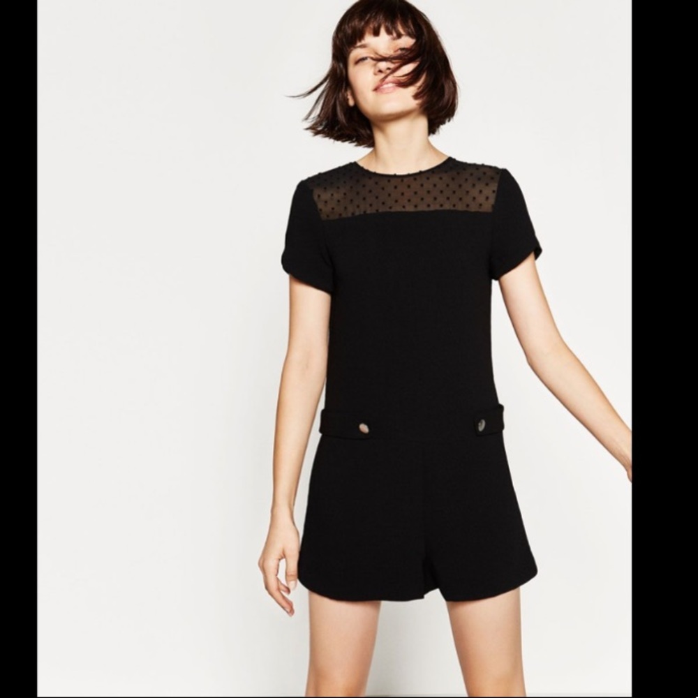 ZARA SHORT JUMPSUIT BRAND NEW WITH TAGS XS BLACK